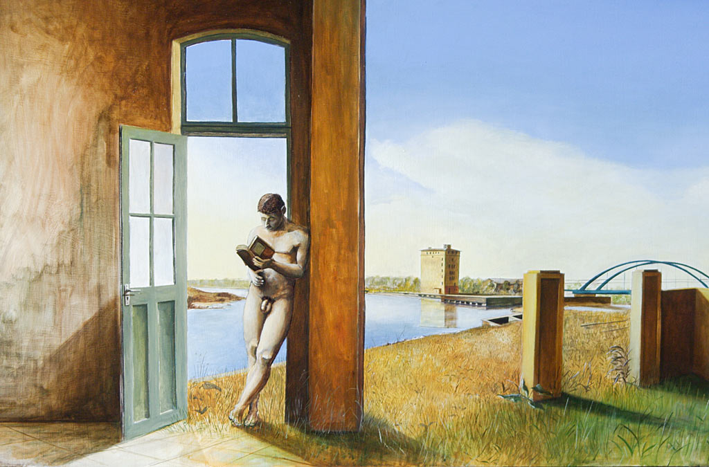 »Stille«, Benjamin Kerwien, Öl auf Holz, 610 × 41 cm, 2012
