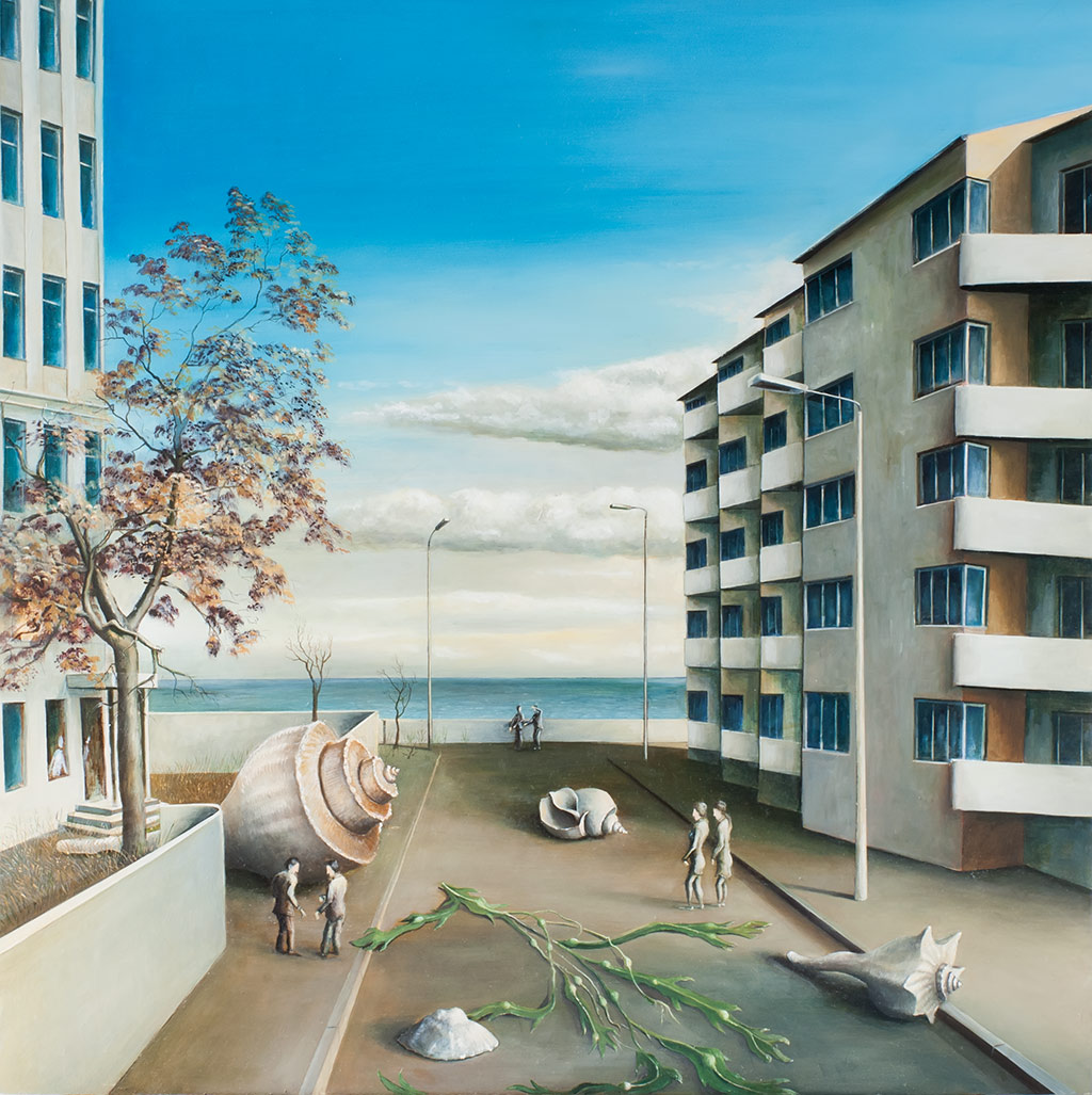 »Meerblick«, Benjamin Kerwien, Öl auf MDF, 60 × 60 cm, 2014