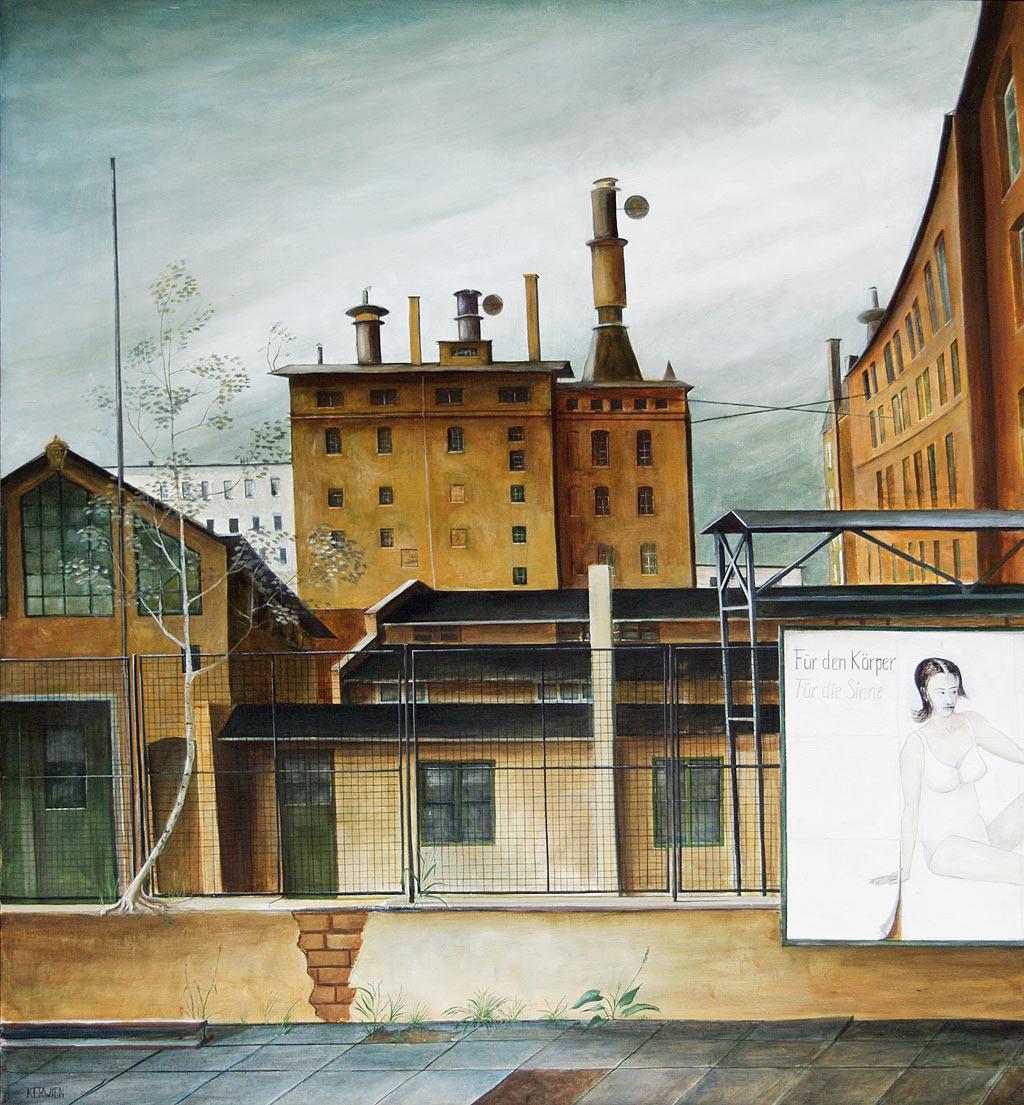 »Alte Mälzerei«, Benjamin Kerwien, Öl auf Holz, 55 × 60 cm, 2012