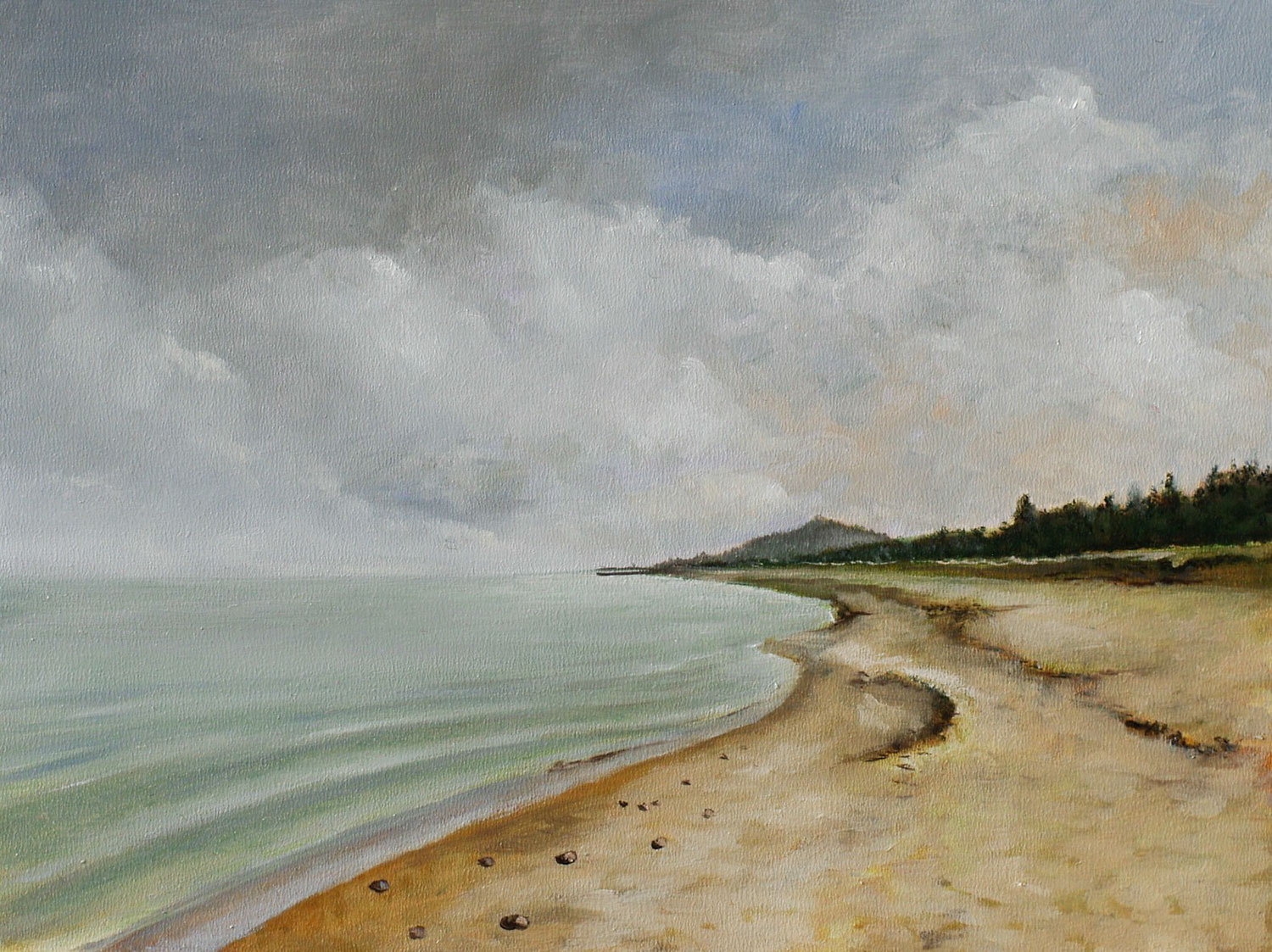 »Strand«, Benjamin Kerwien, Öl auf Mdf, 20 × 15 cm, 2015